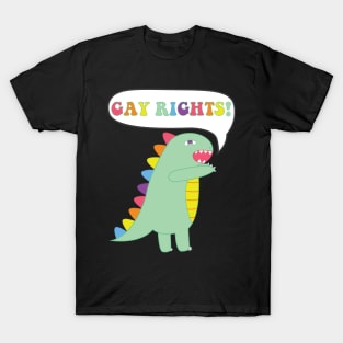 Gay Rights Rainbow Dinosaur T-Shirt